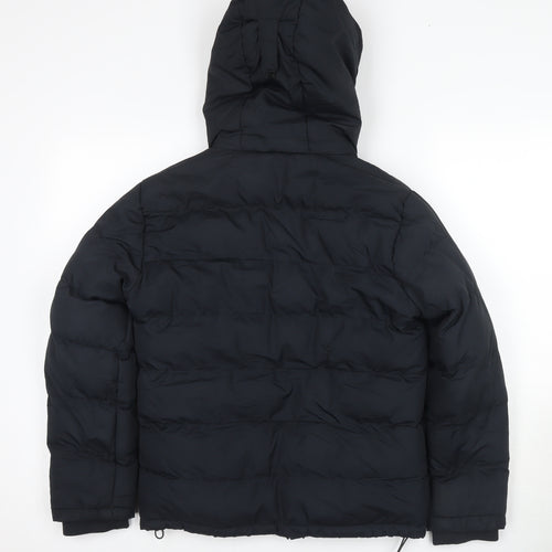 Tog Twenty Four Boys Black Puffer Jacket 11 Years Hooded