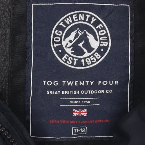 Tog Twenty Four Boys Black Puffer Jacket 11 Years Hooded