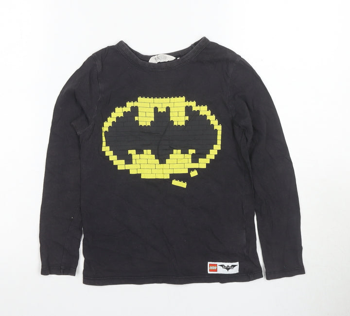 H&M Boys Batman Black Long Sleeve T-Shirt 7-8 Years