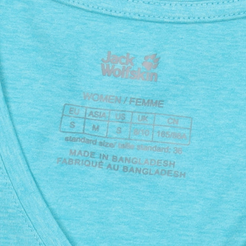 Jack Wolfskin Women's Blue T-Shirt V-Neck Size 10