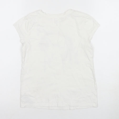 GAP Kids Girls White Graphic T-Shirt, Age 10-11, Casual