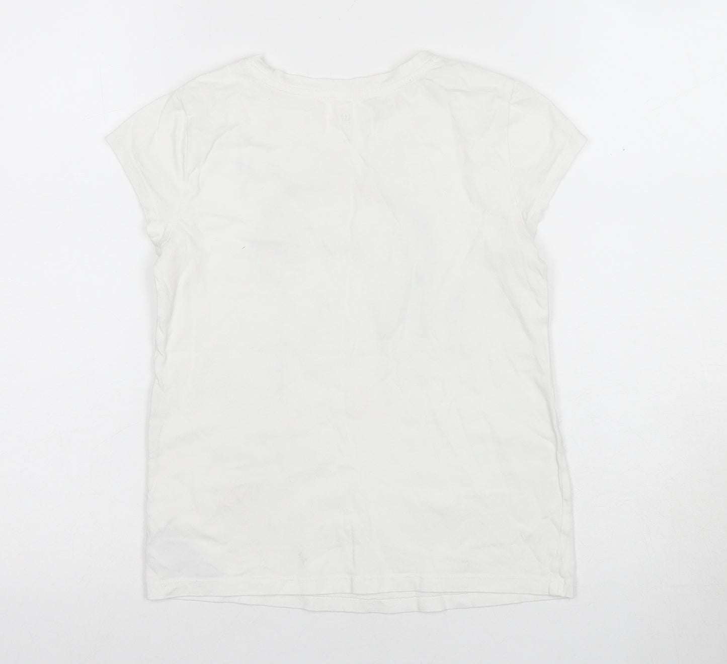 GAP Kids Girls White Graphic T-Shirt, Age 10-11, Casual