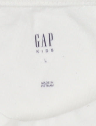 GAP Kids Girls White Graphic T-Shirt, Age 10-11, Casual