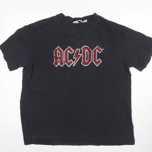 H&M Men's Black AC/DC Band Tee Medium
