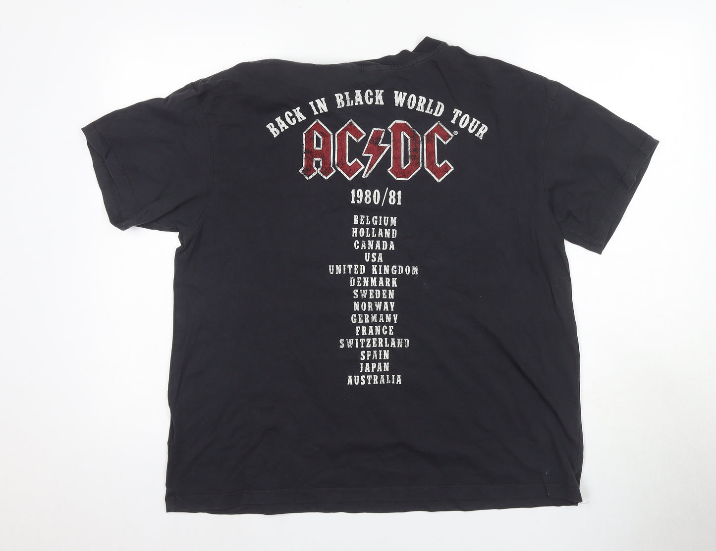 H&M Men's Black AC/DC Band Tee Medium