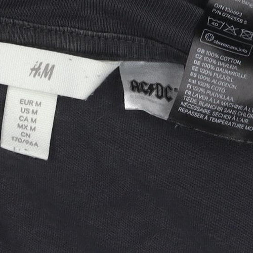 H&M Men's Black AC/DC Band Tee Medium