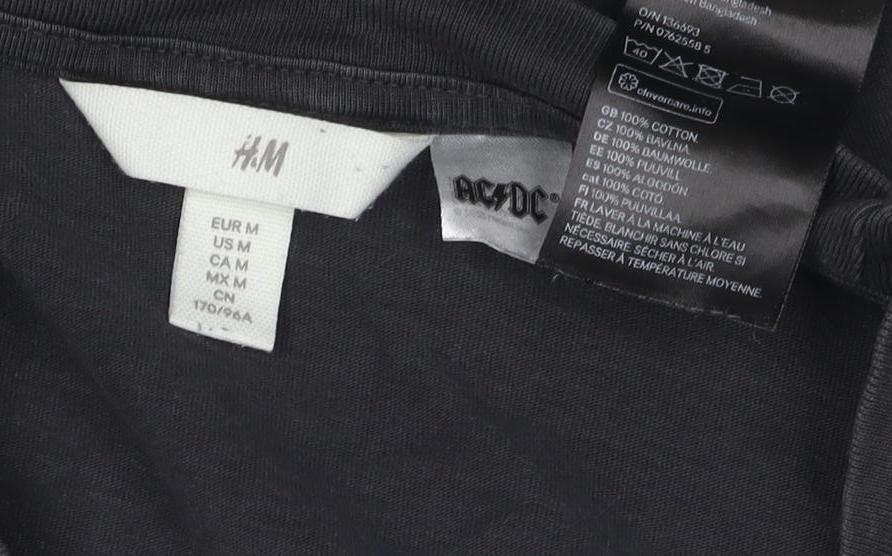 H&M Men's Black AC/DC Band Tee Medium