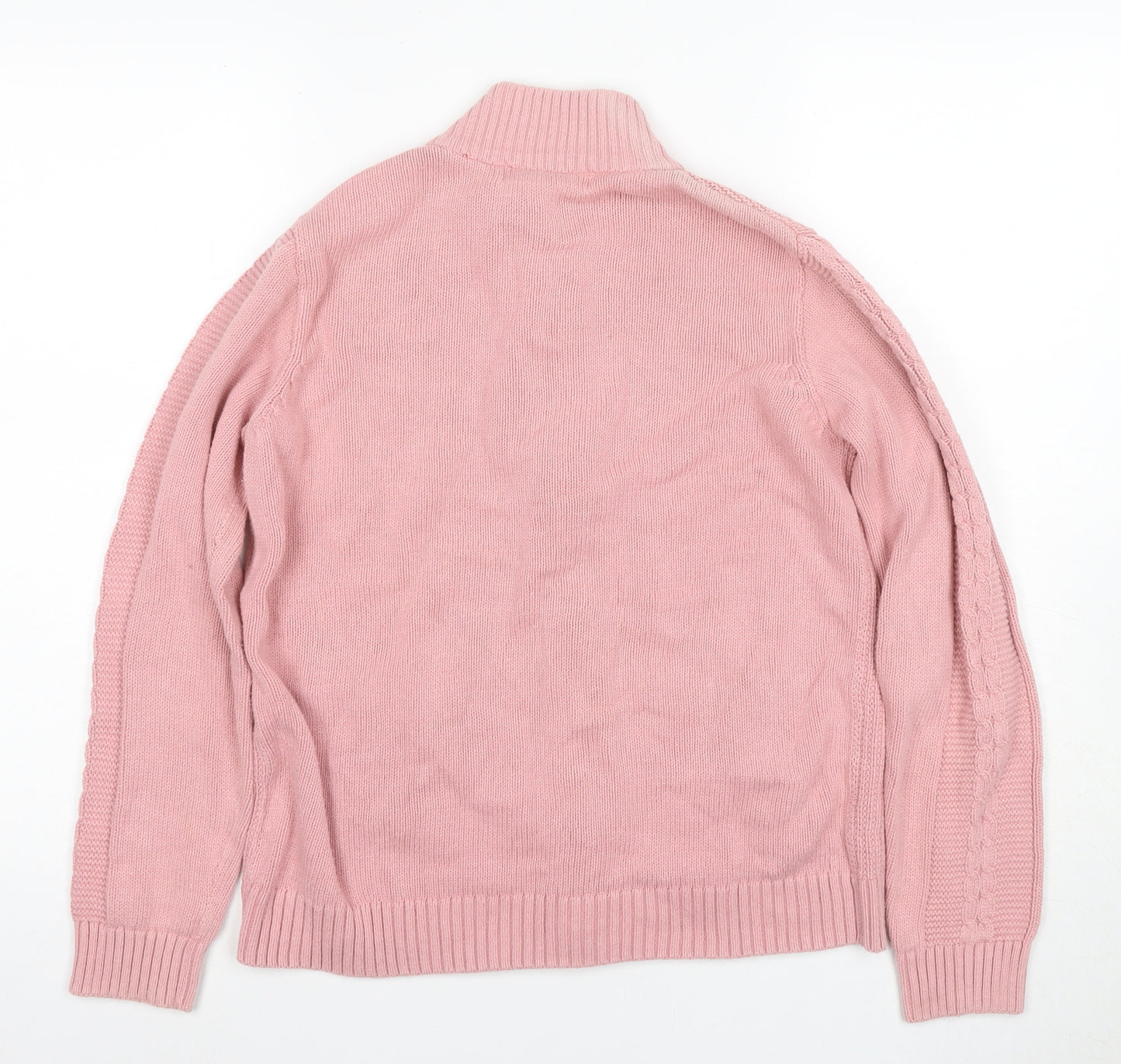 ISLE Women's Pink Full Zip Mock Neck Jumper, Size S