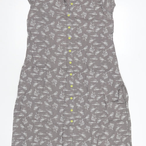 Ayasa Women's Grey Animal Print Shirt Dress Size 10
