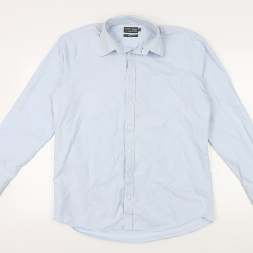 Marks and Spencer Men’s Blue Regular Fit Long Sleeve Shirt