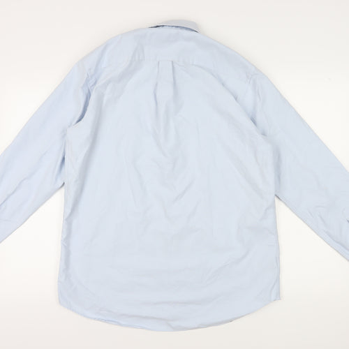 Marks and Spencer Men’s Blue Regular Fit Long Sleeve Shirt