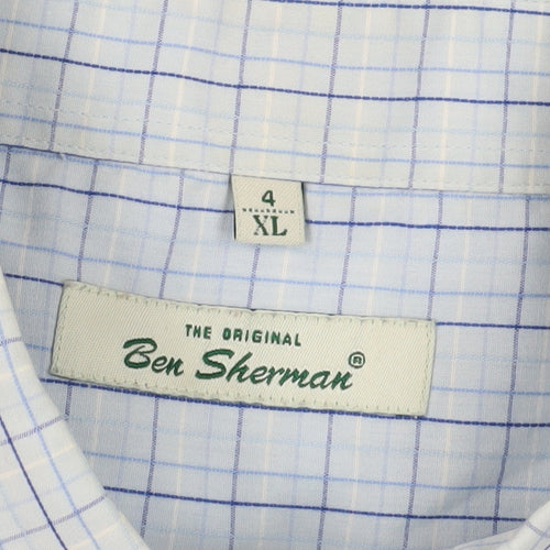 Ben Sherman Men's XL Blue Check Button-Up Shirt