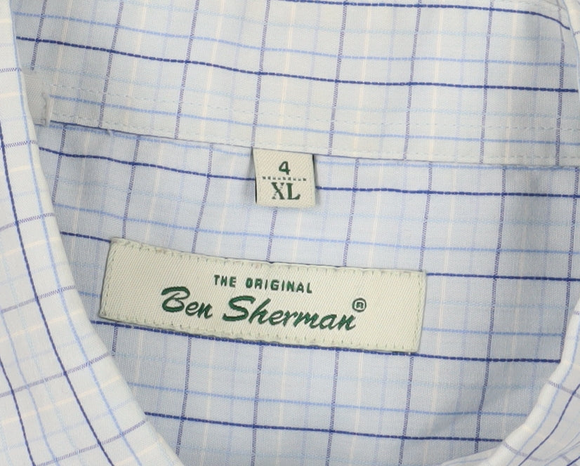 Ben Sherman Men's XL Blue Check Button-Up Shirt