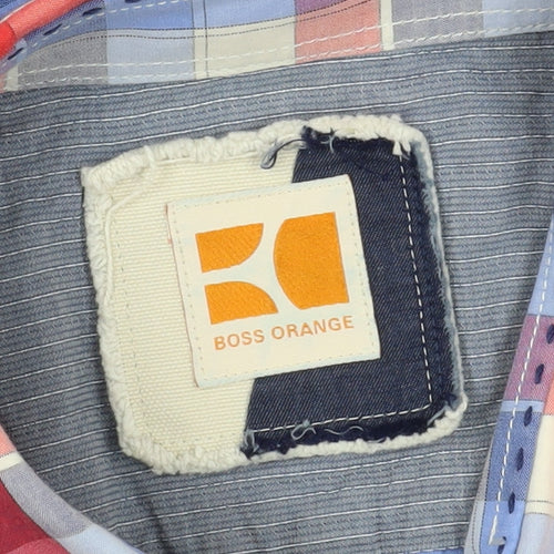 Boss Orange Men's Multicoloured Plaid Shirt M