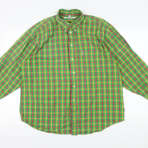 Ben Sherman Men's Green Plaid Button-Up 4XL Shirt