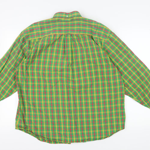 Ben Sherman Men's Green Plaid Button-Up 4XL Shirt