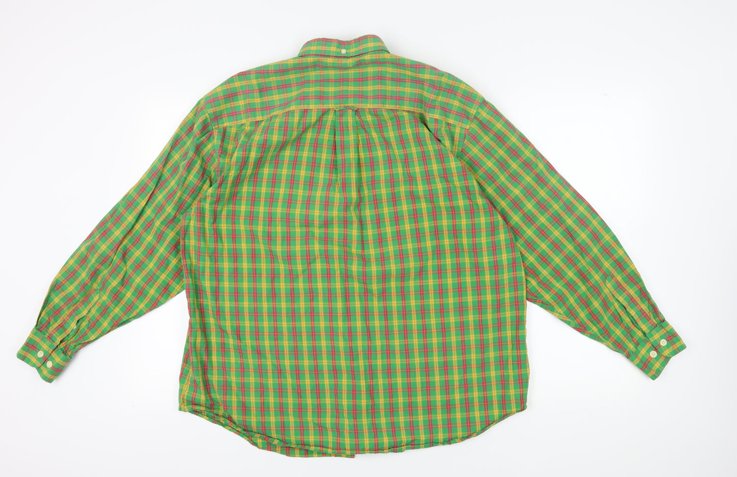 Ben Sherman Men's Green Plaid Button-Up 4XL Shirt