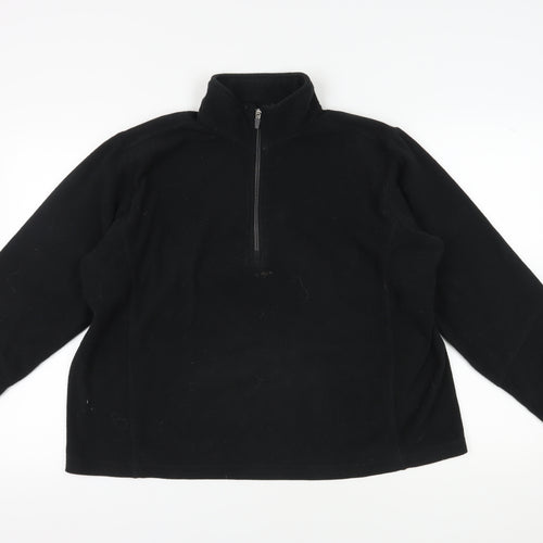 Lands' End Men's Black Fleece Pullover Sweatshirt L
