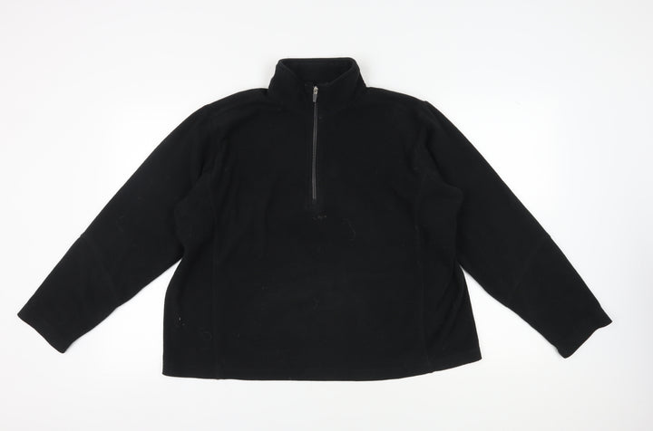 Lands' End Men's Black Fleece Pullover Sweatshirt L
