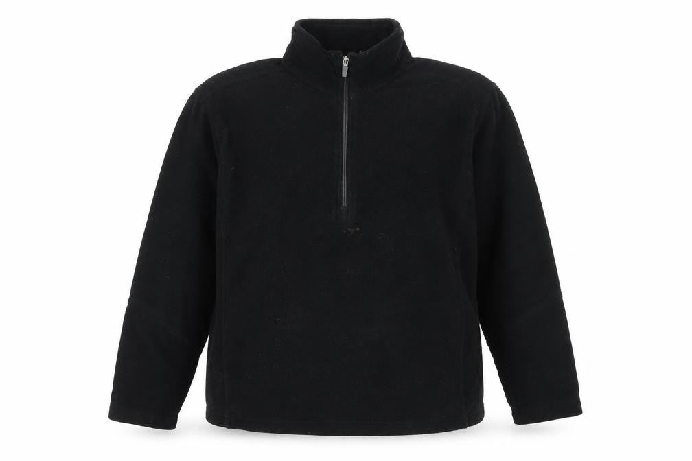Front view of Lands' End Men's Black Fleece Pullover Sweatshirt L