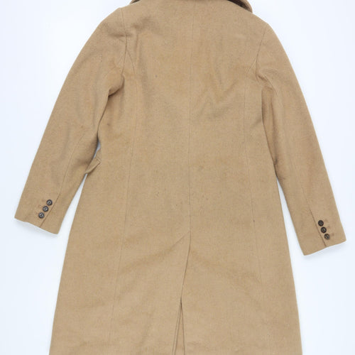 Monsoon Women's Beige Wool Blend Overcoat Size 10