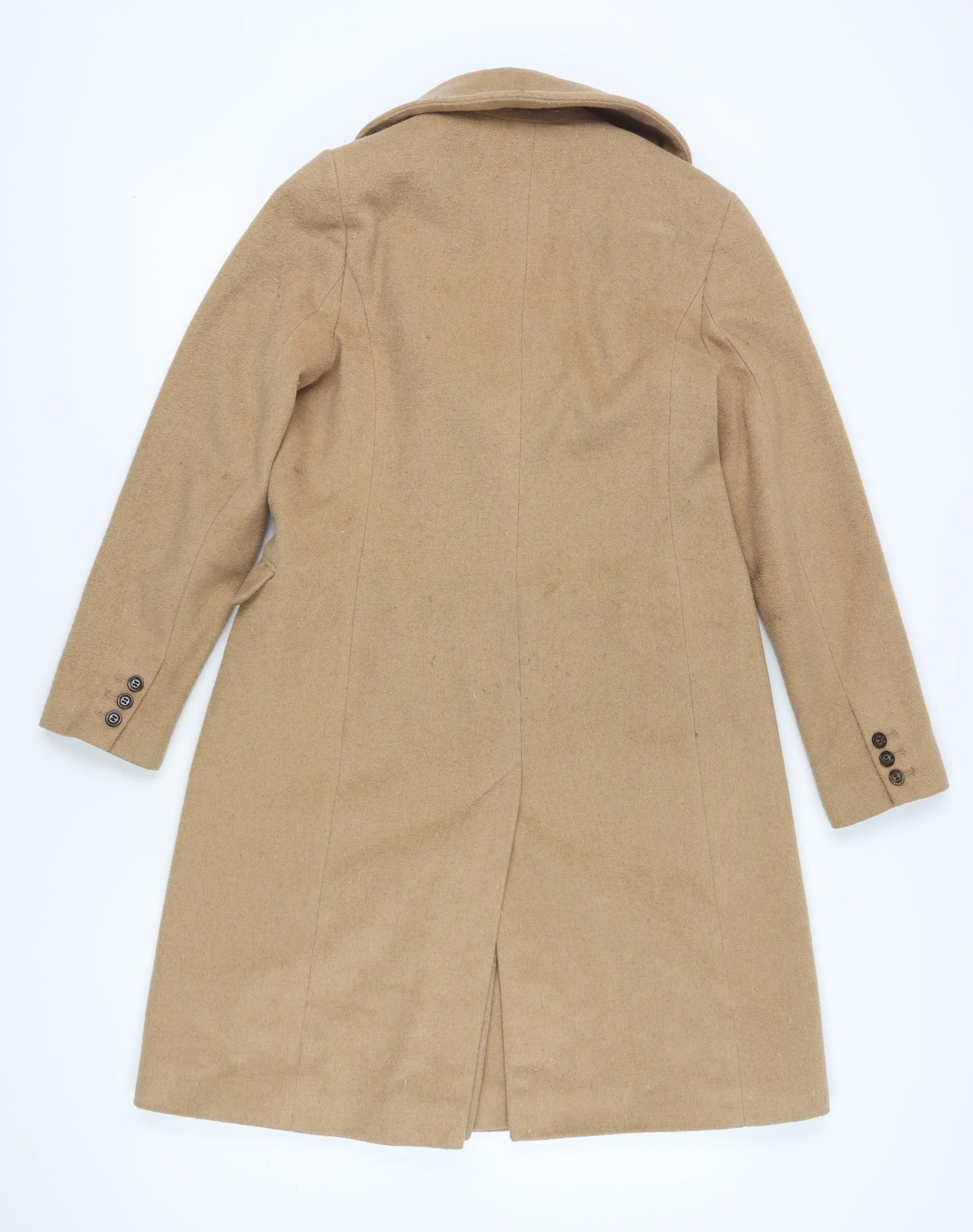 Monsoon Women's Beige Wool Blend Overcoat Size 10