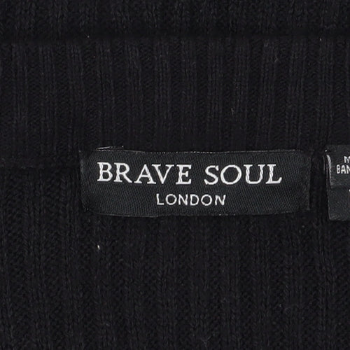 Brave Soul Black Midi Bodycon Dress - Medium