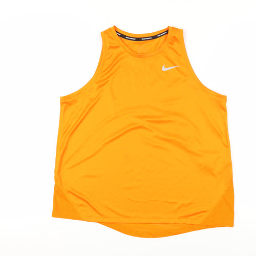 Nike Men's Orange Running Tank Top, Size S, Athletic