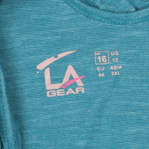 LA Gear Women's Blue T-Shirt, Size 16, Gym & Training