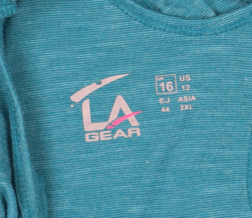 LA Gear Women's Blue T-Shirt, Size 16, Gym & Training