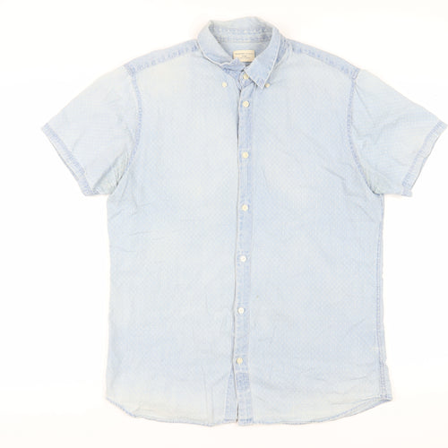 SELECTED HOMME Men's Blue Regular Fit Shirt 16.5
