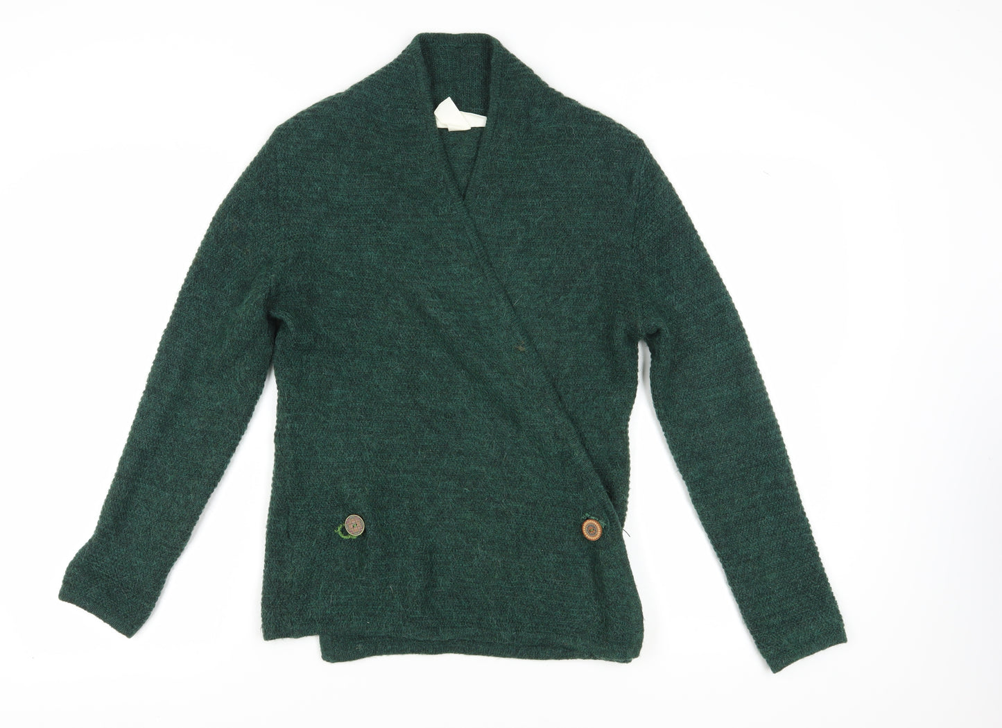 H&M Women's Green Wrap Jumper - Size M