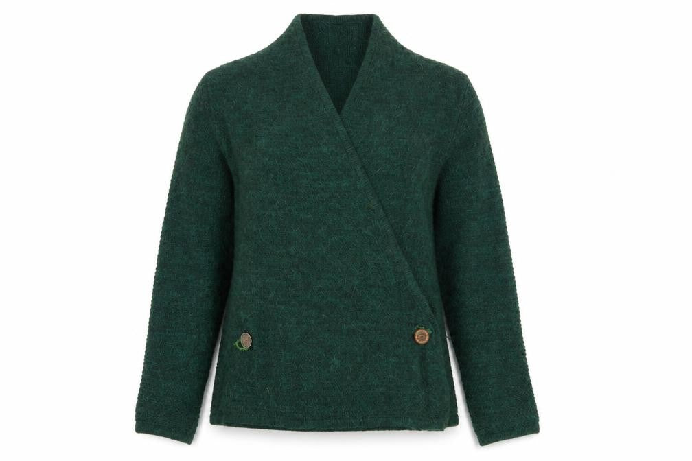 Front view of H&M Women's Green Wrap Jumper -, size M