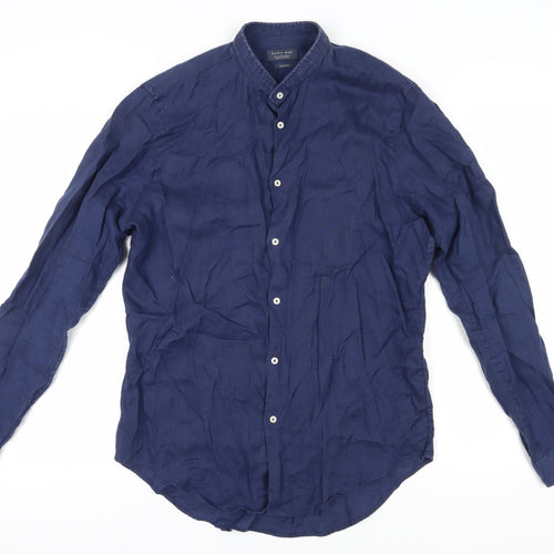 Zara Men Blue Slim Fit Button-Up Shirt