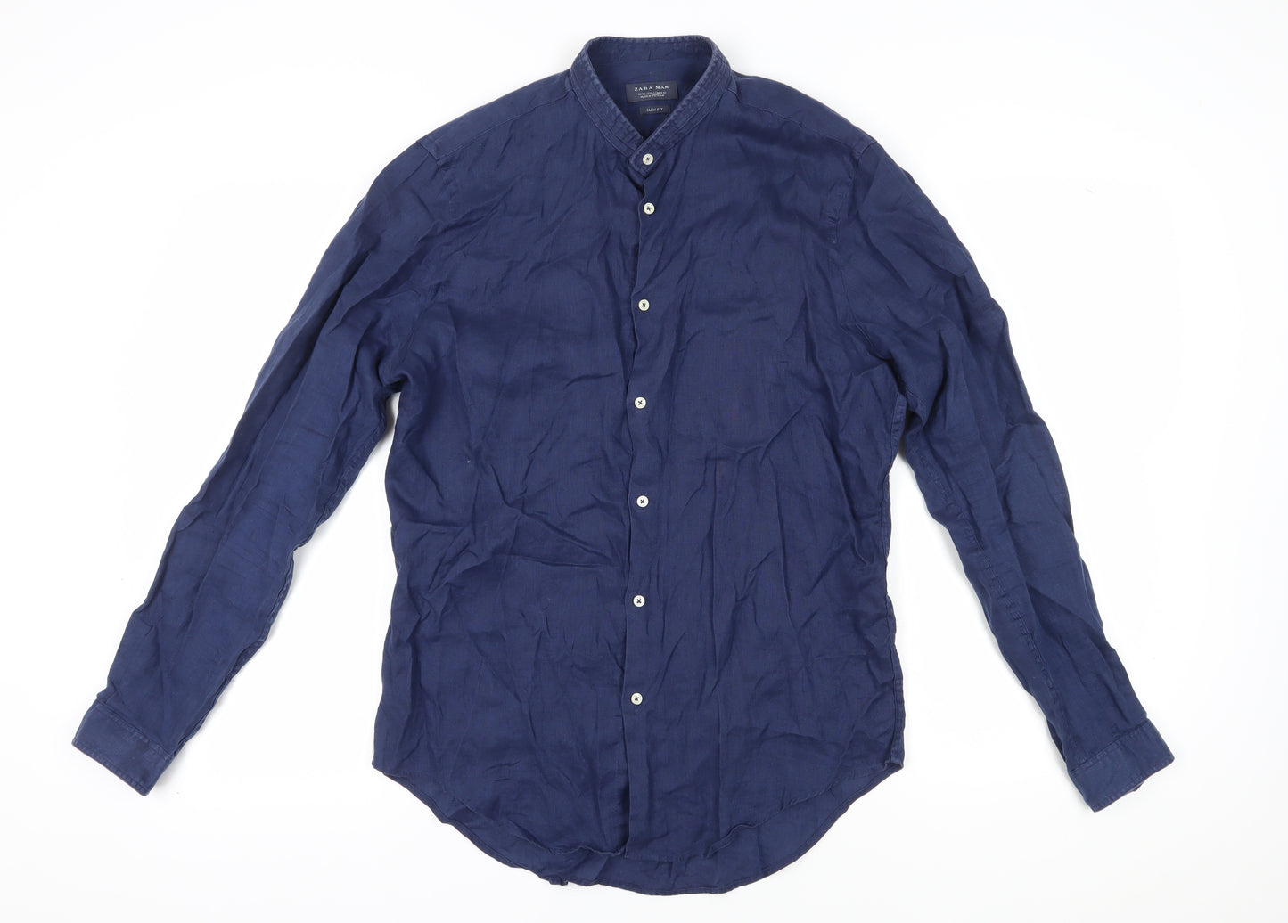 Zara Men Blue Slim Fit Button-Up Shirt