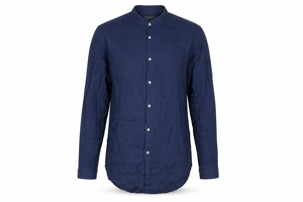 Front view of Zara Men Blue Slim Fit Button-Up Shirt