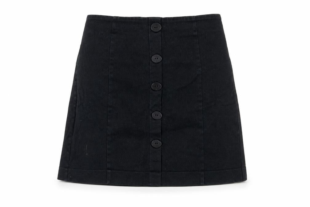 Front view of Mango Women's Black Short Pencil Skirt, size M