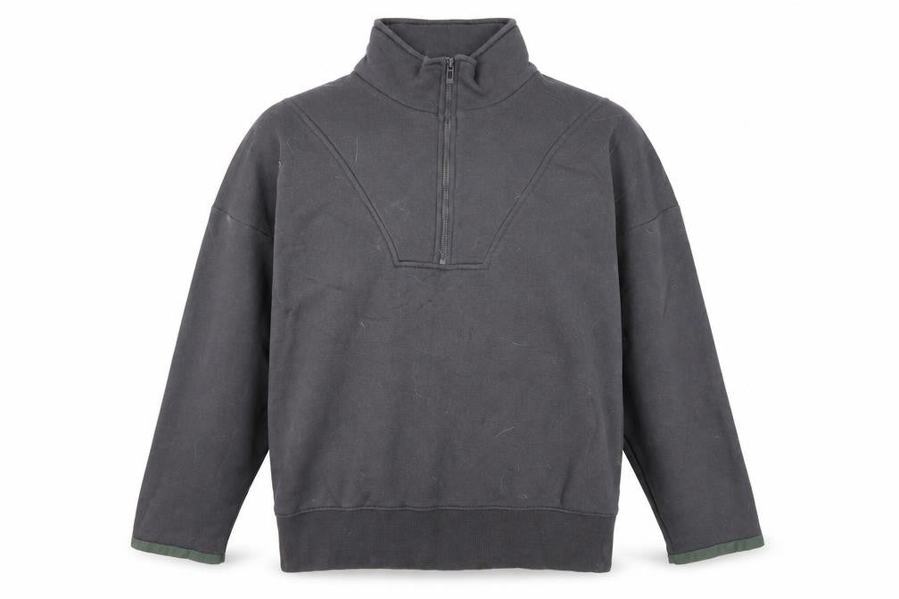 Front view of Rising Men's Black Henley Sweatshirt M