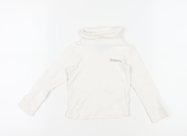 Mountain Warehouse Boys White High Neck Pullover Long Sleeve Top