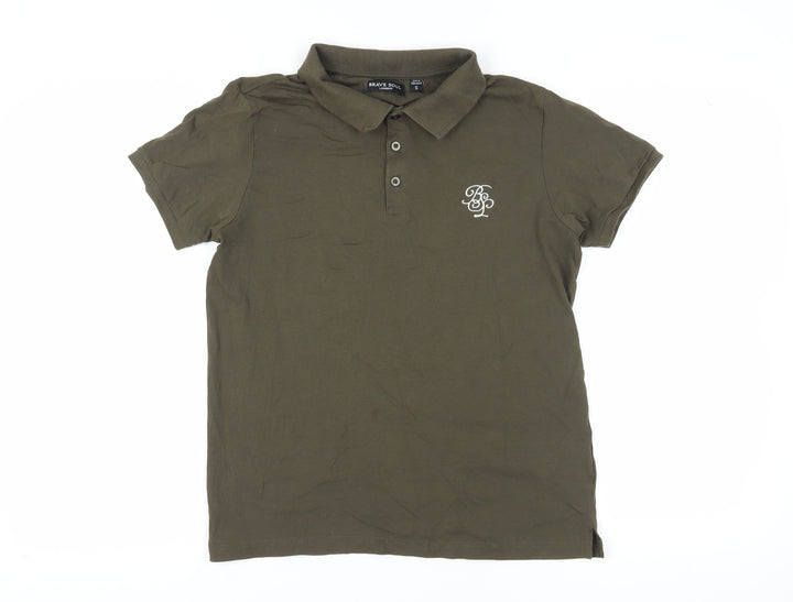 Brave Soul Men’s Green Short Sleeve Polo, Size S