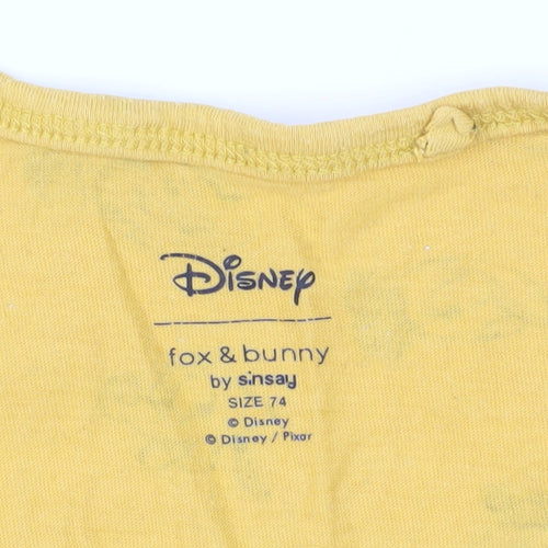 Disney Yellow Mickey Mouse Unisex Baby Babygrow, 9-12 Months