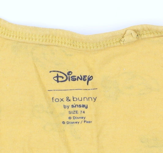 Disney Yellow Mickey Mouse Unisex Baby Babygrow, 9-12 Months