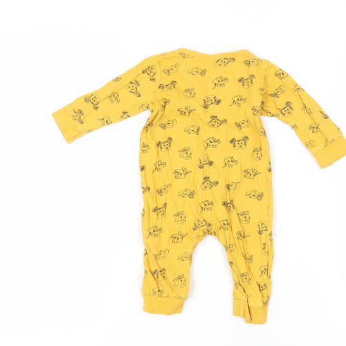 Disney Yellow Mickey Mouse Unisex Baby Babygrow, 9-12 Months