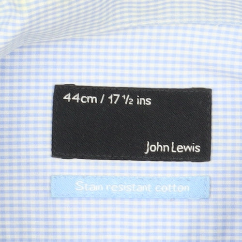 John Lewis Men's Blue Check Shirt Size 44