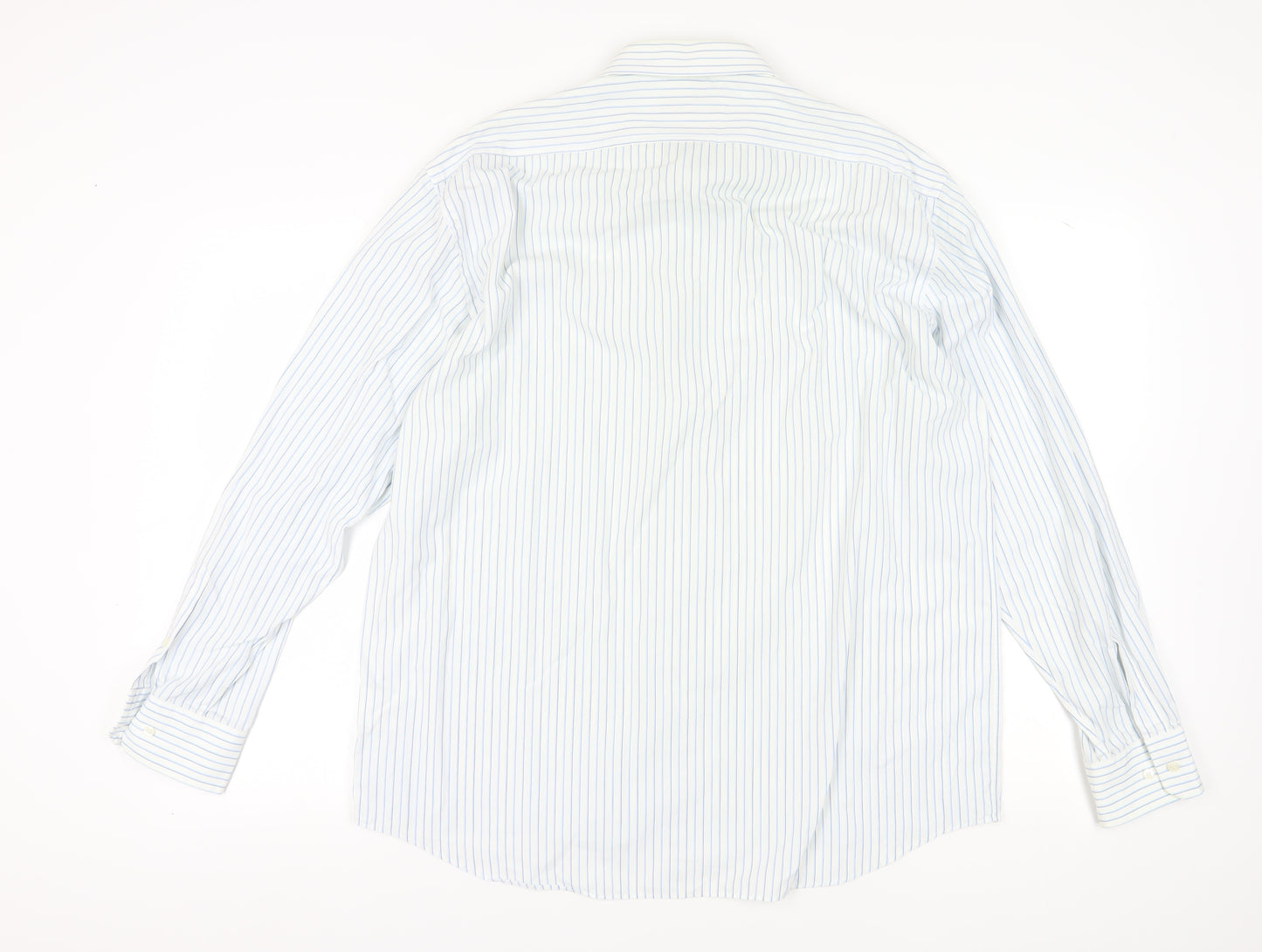 Daniel Hechter Men's White Striped Button-Up Shirt 44