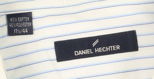 Daniel Hechter Men's White Striped Button-Up Shirt 44