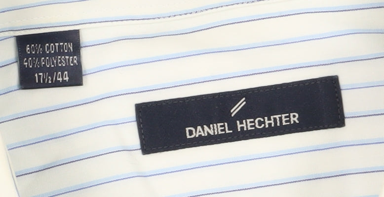 Daniel Hechter Men's White Striped Button-Up Shirt 44