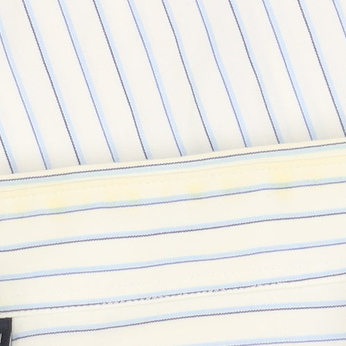 Daniel Hechter Men's White Striped Button-Up Shirt 44