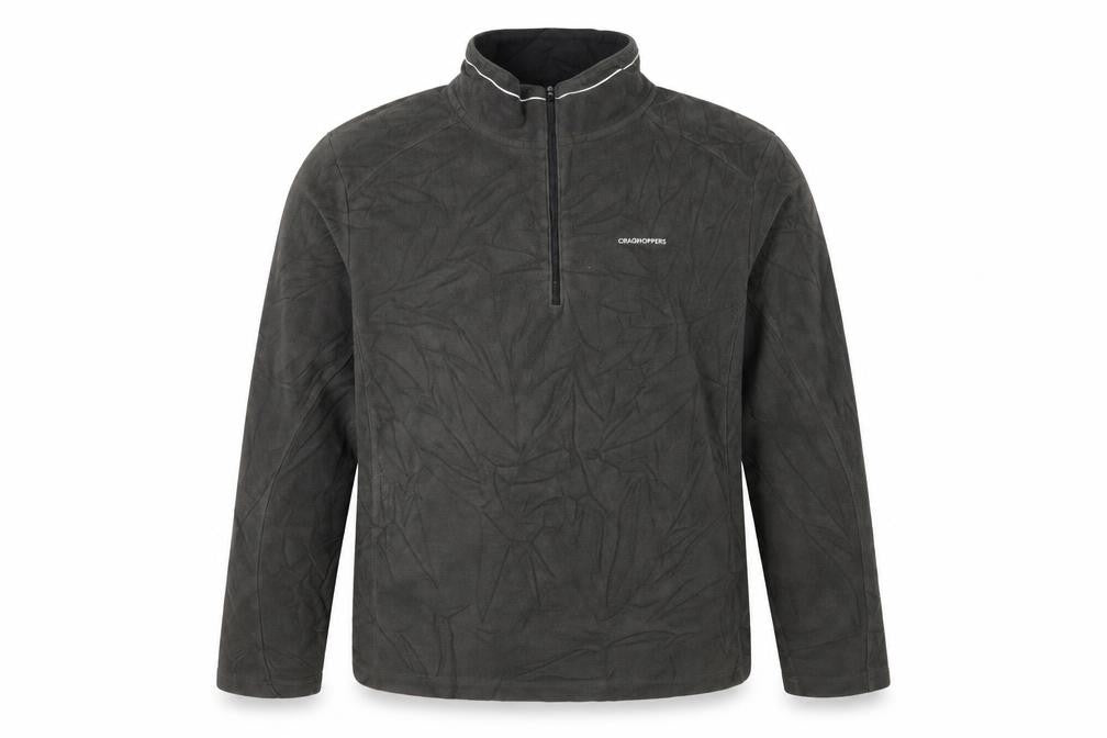 Front view of Craghoppers Men's XL Black Lightweight Pullover Fleece