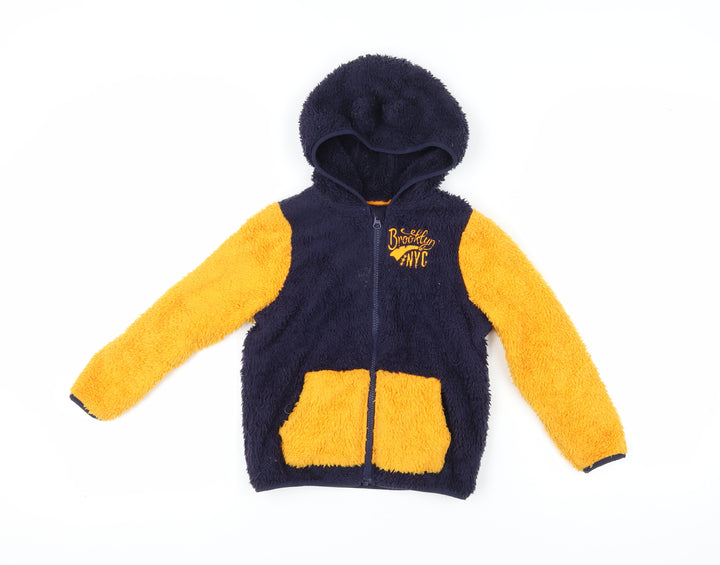 Lupilu Boys Hooded Fleece Jacket Blue Yellow Size 5